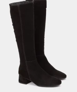 Chaussure Pedro Miralles Bottes Montantes En Croute De Cuir De Couleur Noire Velour Negro