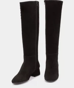 Chaussure Pedro Miralles Bottes Montantes En Croute De Cuir De Couleur Noire Velour Negro