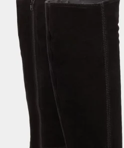 Chaussure Pedro Miralles Bottes Montantes En Croute De Cuir De Couleur Noire Velour Negro