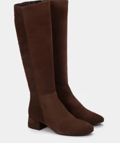 Chaussure Pedro Miralles Bottes Montantes En Croute De Cuir De Couleur Marron Velour Pompei