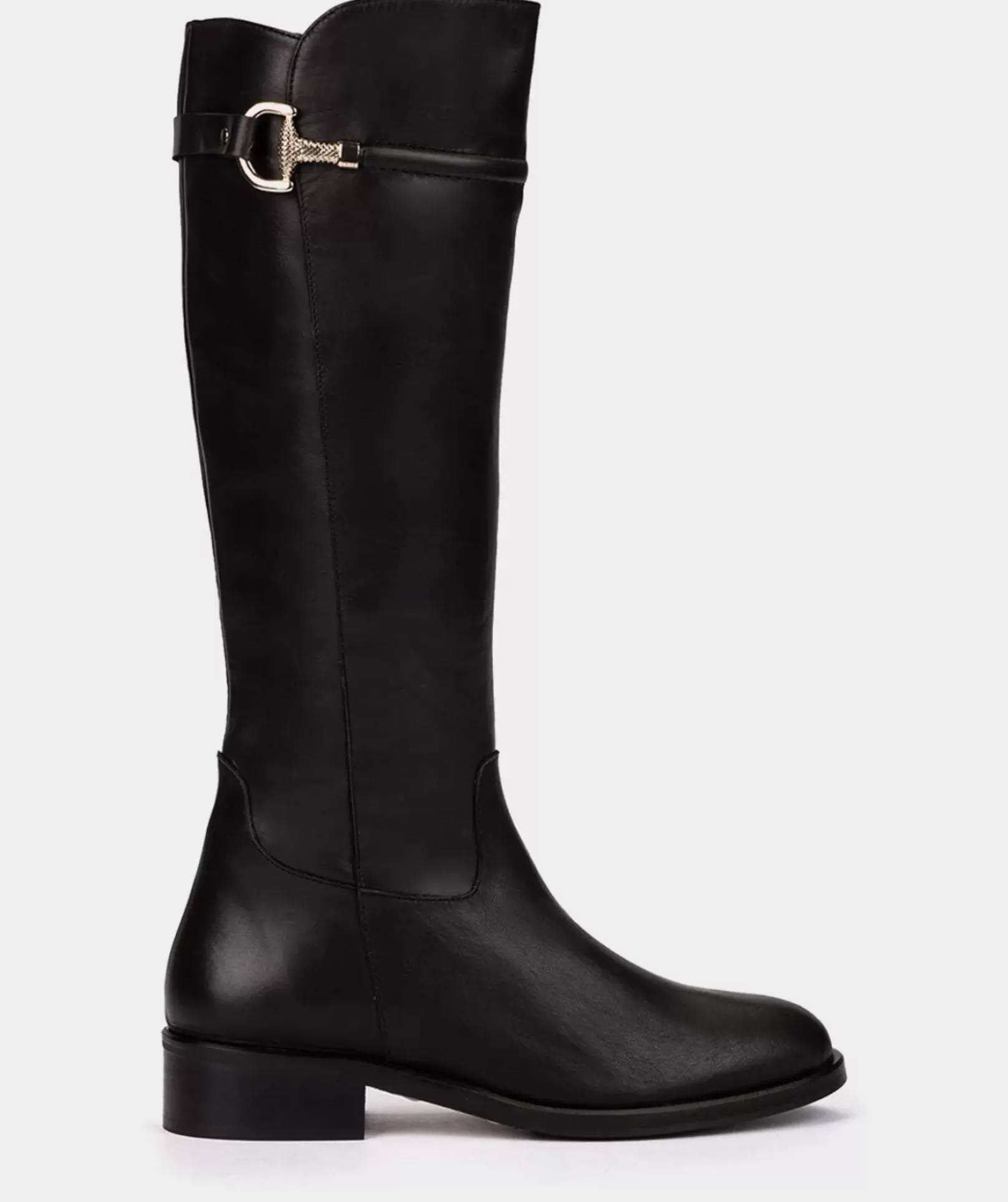 Chaussure Pedro Miralles Bottes Montantes En Cuir Noir, Inspirees Des Bottes D'Equitation Classiques. Seta Negro