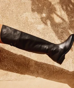 Chaussure Pedro Miralles Bottes Montantes En Cuir De Couleur Noire Seta Negro