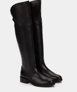 Chaussure Pedro Miralles Bottes Montantes En Cuir De Couleur Noire Seta Negro