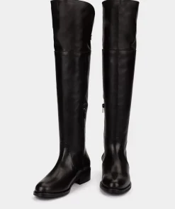 Chaussure Pedro Miralles Bottes Montantes En Cuir De Couleur Noire Seta Negro