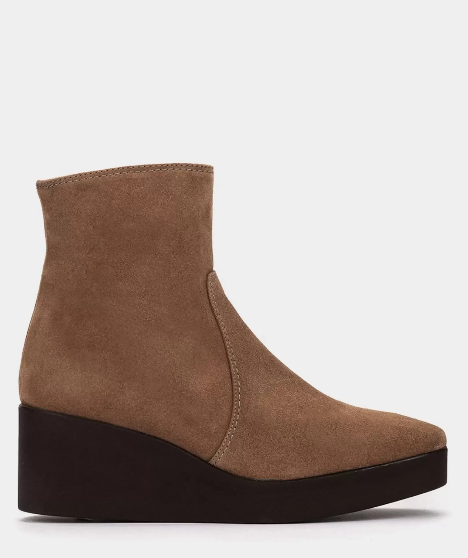 Chaussure Pedro Miralles Bottines A Semelle Compensee Avec Plateforme En Croute De Cuir Marron Velour Birra