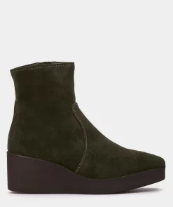 Chaussure Pedro Miralles Bottines A Semelle Compensee Et Plateforme En Croute De Cuir Verte Velour Thime