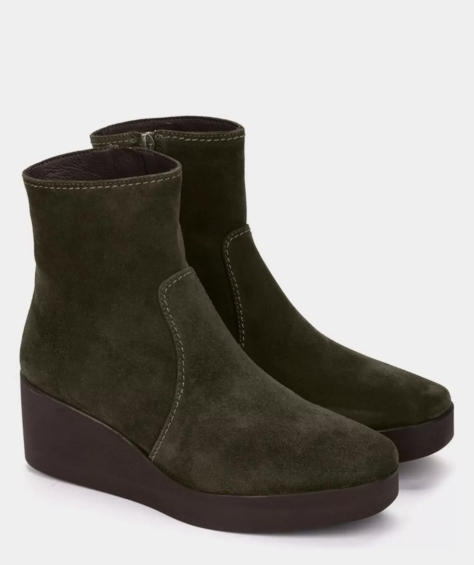 Chaussure Pedro Miralles Bottines A Semelle Compensee Et Plateforme En Croute De Cuir Verte Velour Thime
