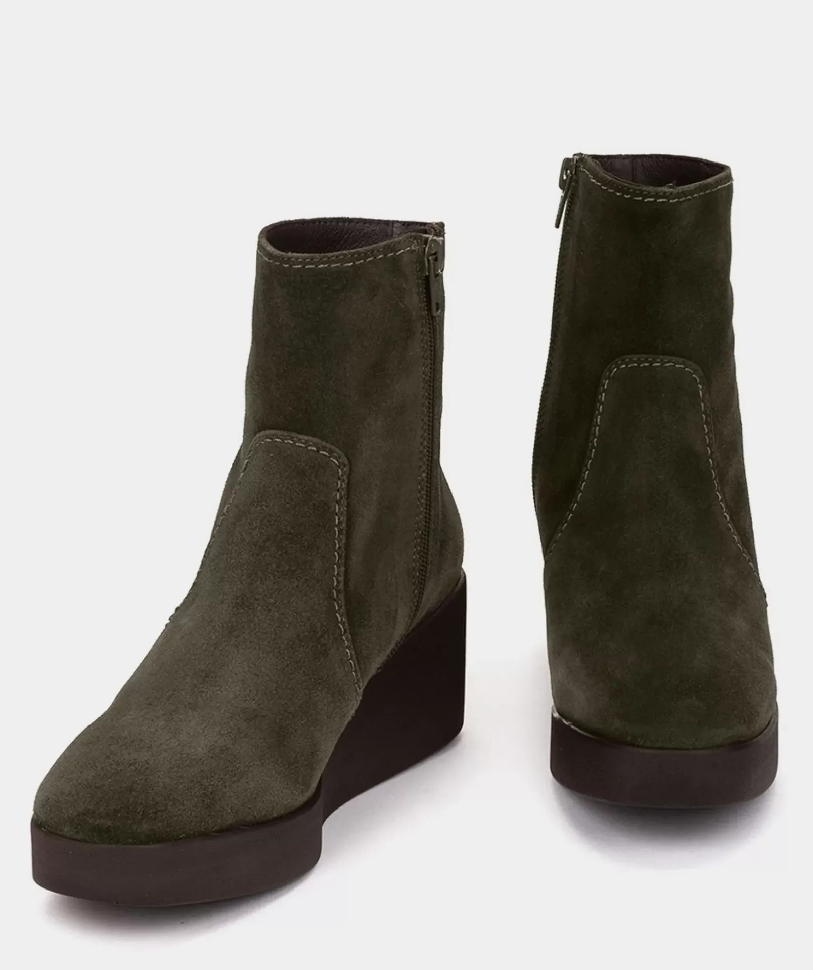 Chaussure Pedro Miralles Bottines A Semelle Compensee Et Plateforme En Croute De Cuir Verte Velour Thime