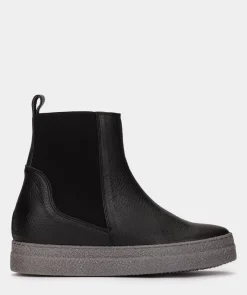 Chaussure Pedro Miralles Bottines A Semelle Compensee Et Plateforme En Cuir Noir Nucleo Negro
