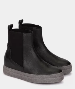 Chaussure Pedro Miralles Bottines A Semelle Compensee Et Plateforme En Cuir Noir Nucleo Negro