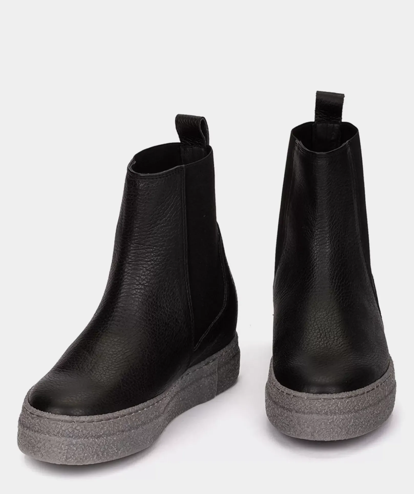 Chaussure Pedro Miralles Bottines A Semelle Compensee Et Plateforme En Cuir Noir Nucleo Negro