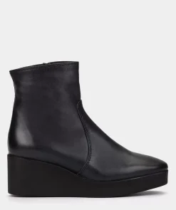 Chaussure Pedro Miralles Bottines A Semelle Compensee Et Plateforme En Cuir Bleu Elit Navy