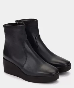 Chaussure Pedro Miralles Bottines A Semelle Compensee Et Plateforme En Cuir Bleu Elit Navy