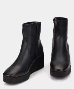 Chaussure Pedro Miralles Bottines A Semelle Compensee Et Plateforme En Cuir Bleu Elit Navy