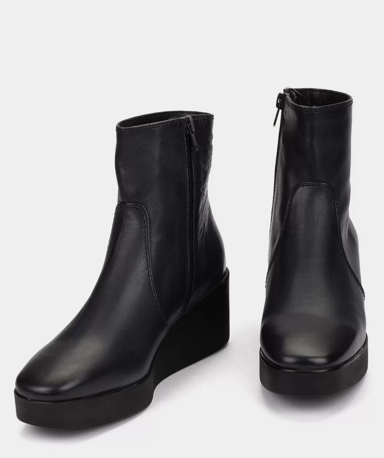 Chaussure Pedro Miralles Bottines A Semelle Compensee Et Plateforme En Cuir Bleu Elit Navy