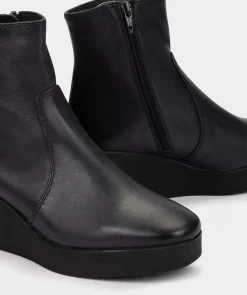 Chaussure Pedro Miralles Bottines A Semelle Compensee Et Plateforme En Cuir Bleu Elit Navy