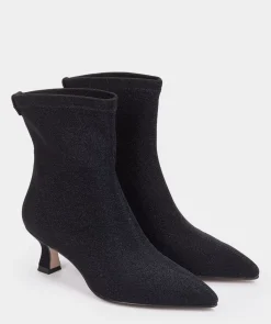 Chaussure Pedro Miralles Bottines A Talon En Tissu Brillant Ante Strech Negro