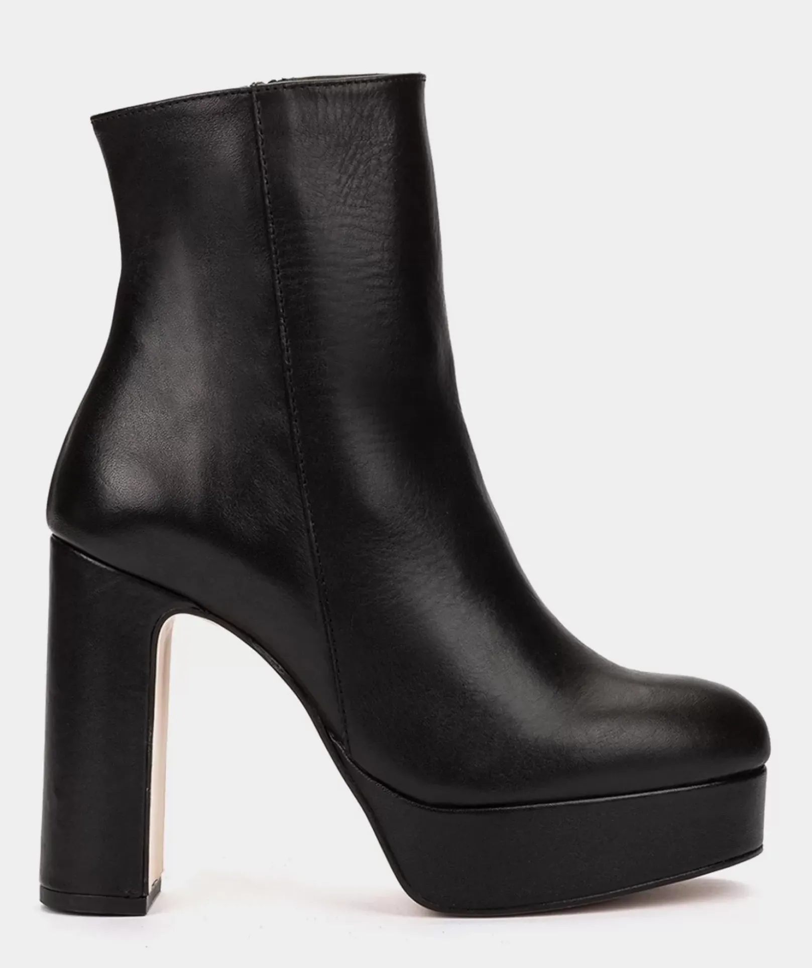 Chaussure Pedro Miralles Bottines A Talons Avec Plateforme En Cuir Noir Seta Negro