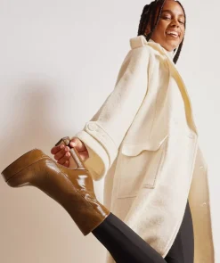 Chaussure Pedro Miralles Bottines A Talons Avec Plateforme En Cuir Verni Marron Venice Polisandro