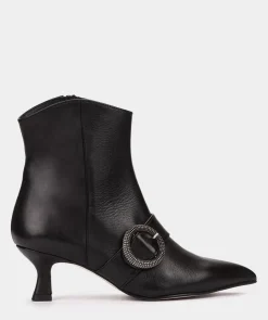 Chaussure Pedro Miralles Bottines A Talons En Cuir Noir Seta Negro