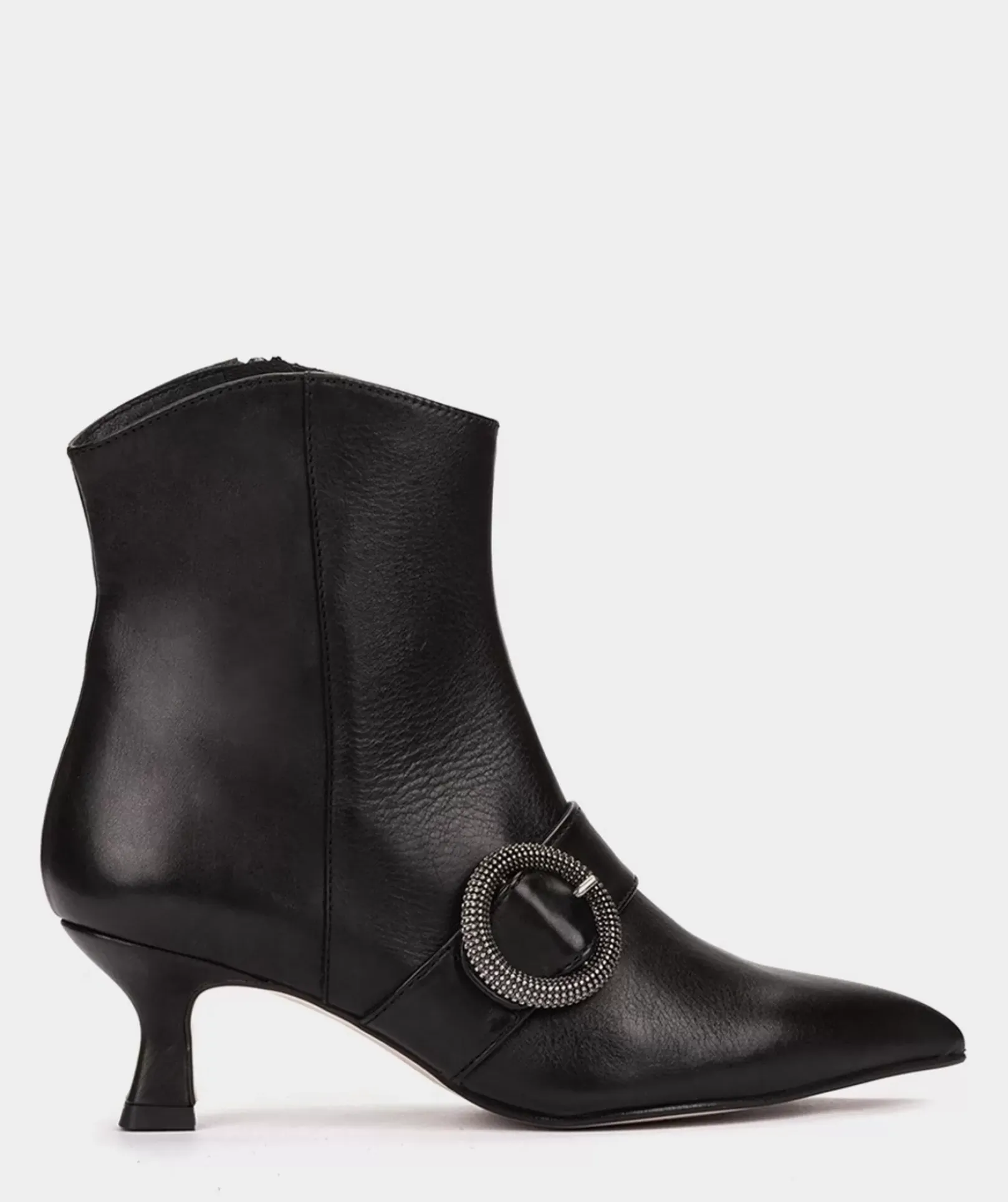 Chaussure Pedro Miralles Bottines A Talons En Cuir Noir Seta Negro