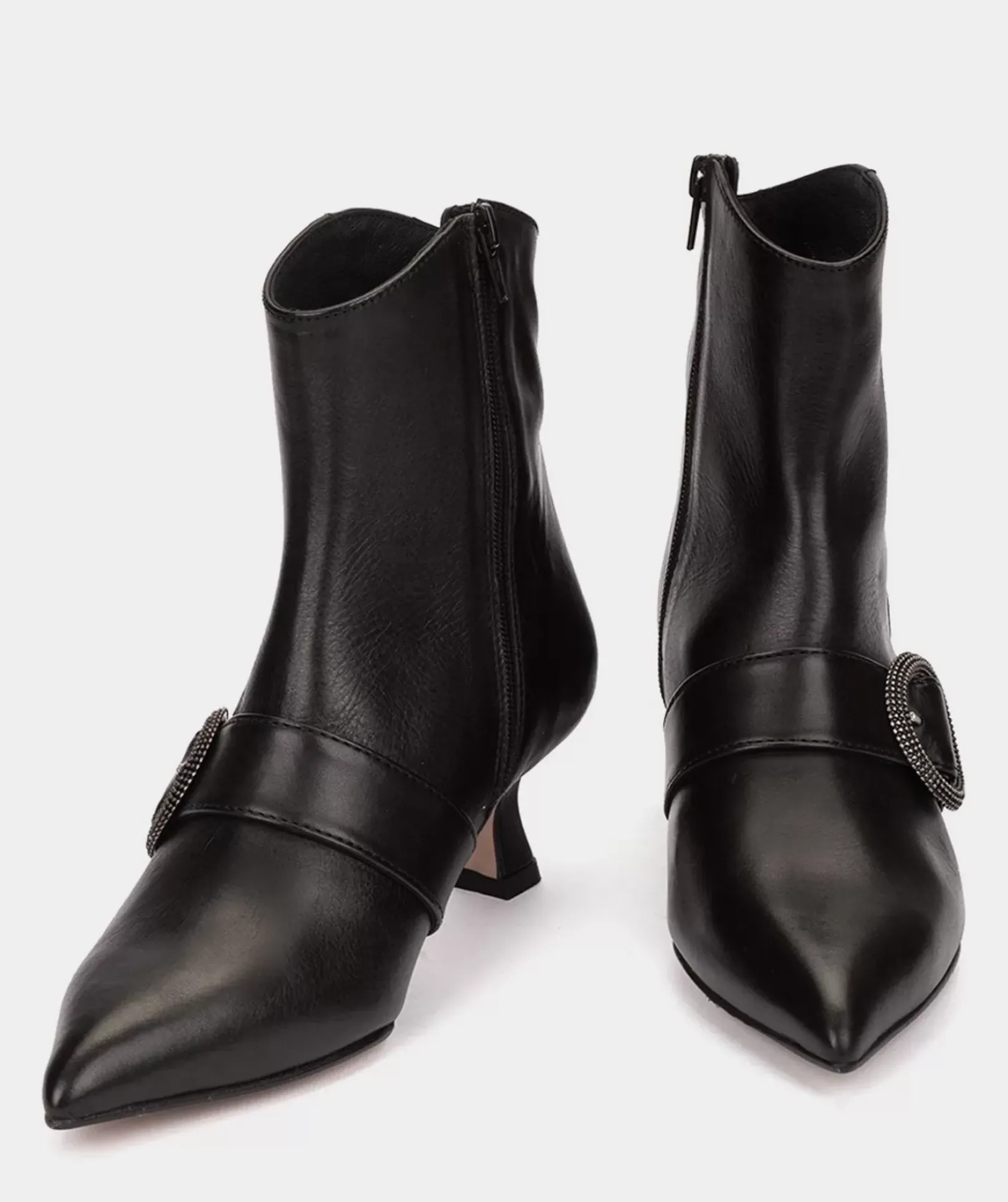 Chaussure Pedro Miralles Bottines A Talons En Cuir Noir Seta Negro
