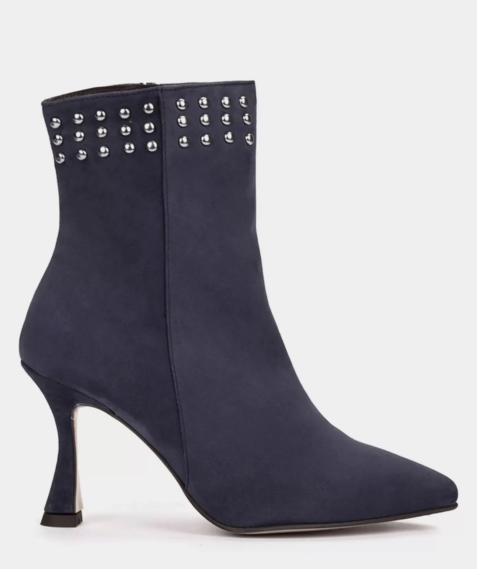 Chaussure Pedro Miralles Bottines A Talons En Daim Bleu Marine Amalfi Navy