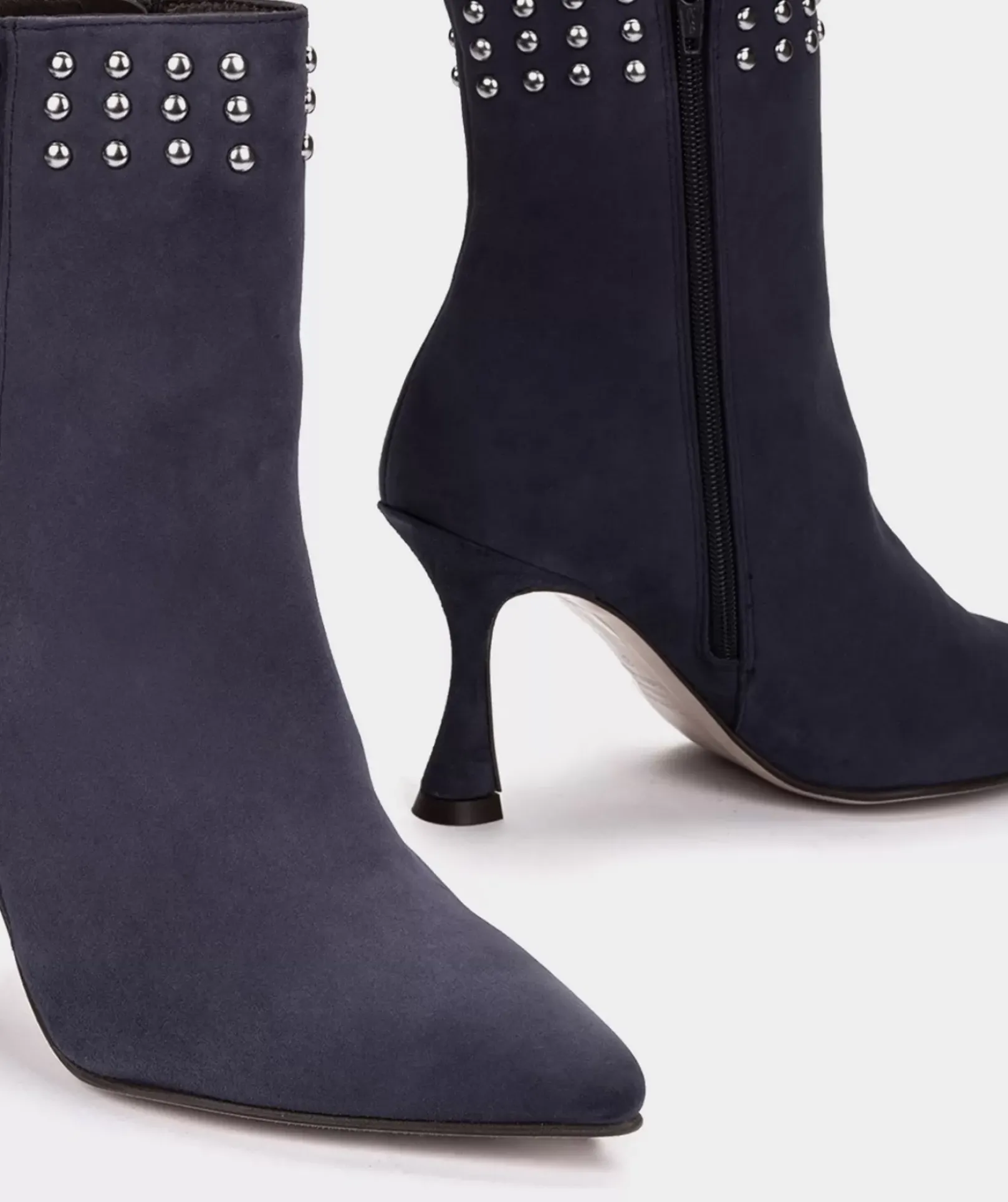 Chaussure Pedro Miralles Bottines A Talons En Daim Bleu Marine Amalfi Navy