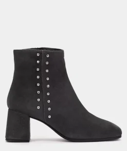 Chaussure Pedro Miralles Bottines A Talons En Daim Gris Fonce Amalfi Grigio