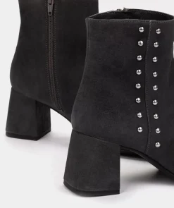 Chaussure Pedro Miralles Bottines A Talons En Daim Gris Fonce Amalfi Grigio