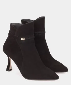 Chaussure Pedro Miralles Bottines A Talons En Daim Noir Amalfi Negro
