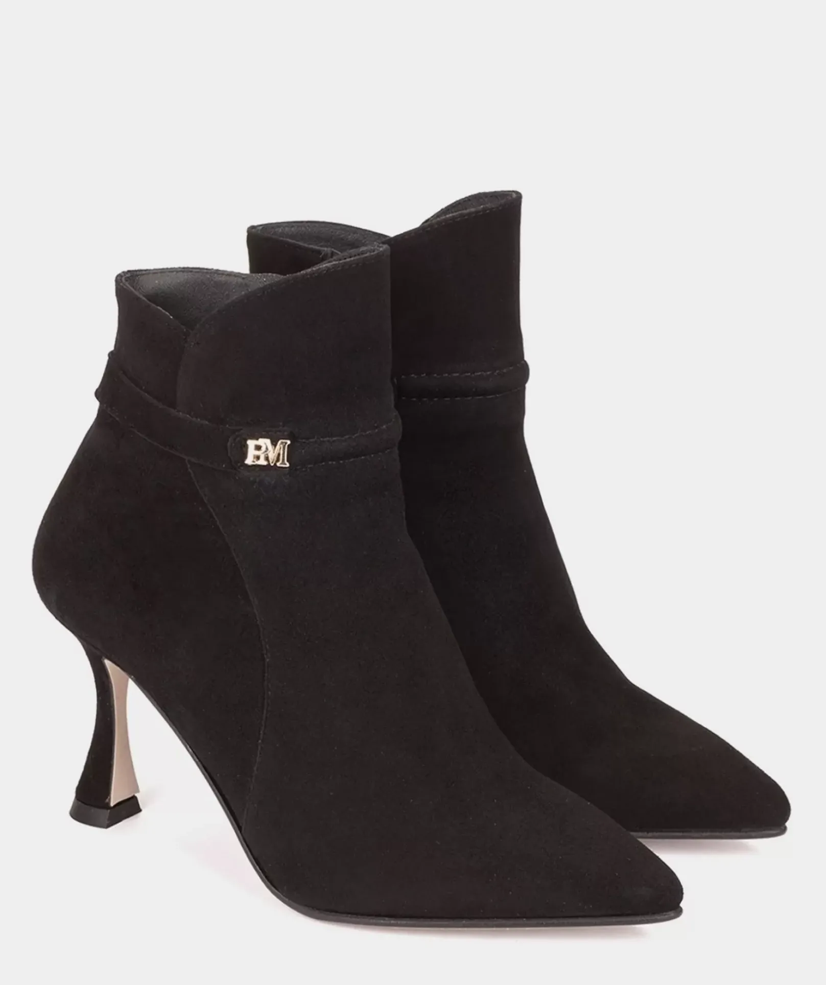 Chaussure Pedro Miralles Bottines A Talons En Daim Noir Amalfi Negro