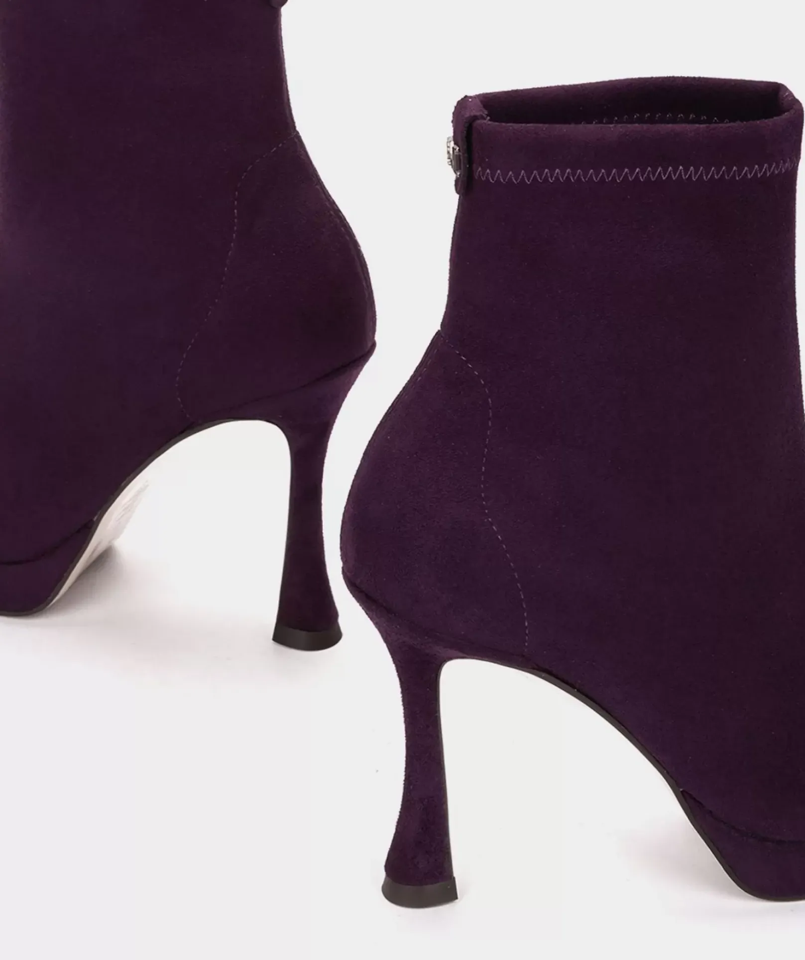 Chaussure Pedro Miralles Bottines A Talons En Tissu Stretch Effet Daim Violet Ante Strech Prugna