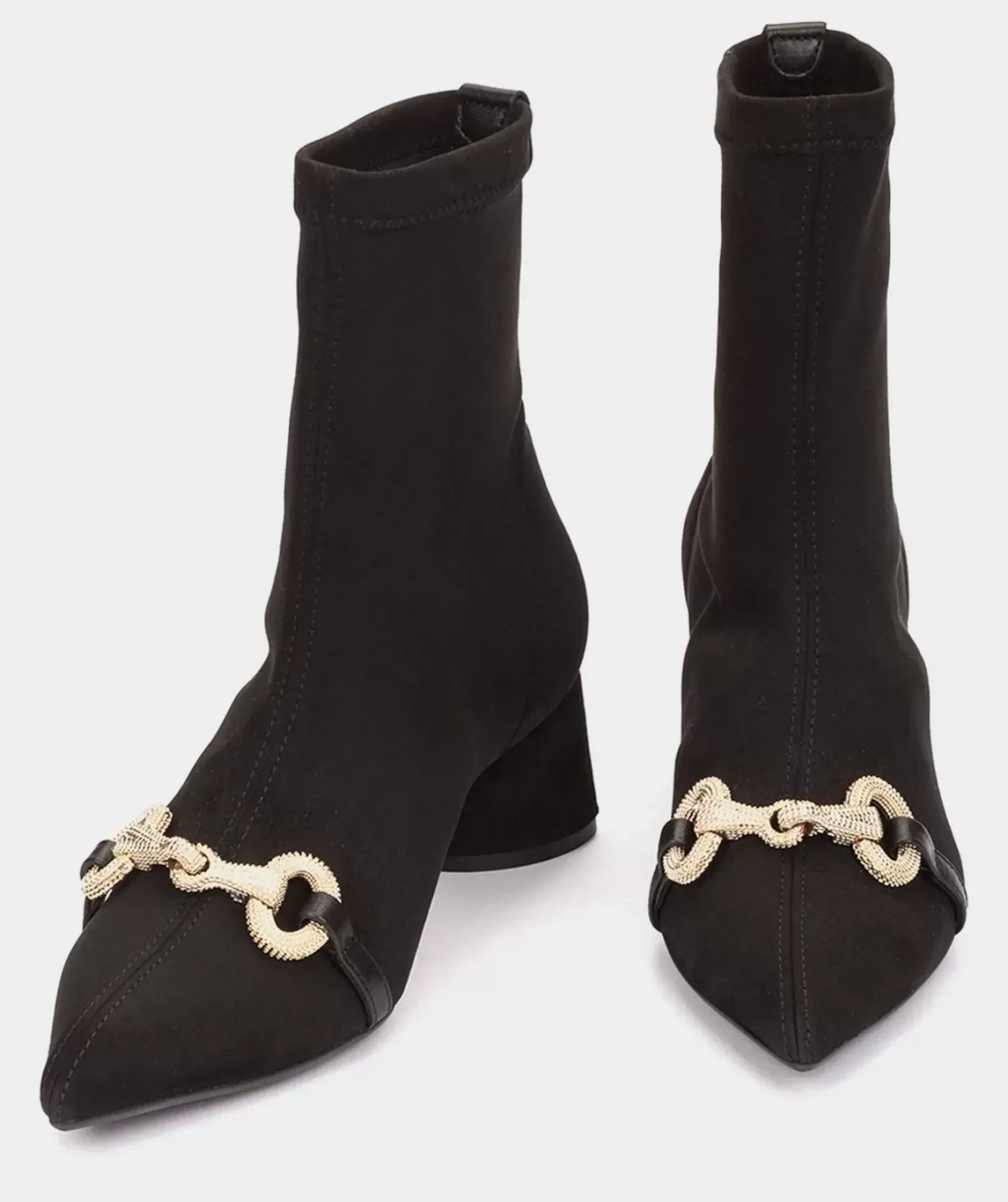 Chaussure Pedro Miralles Bottines A Talons En Tissu Extensible Noir A Effet Daim Ante Strech Negro