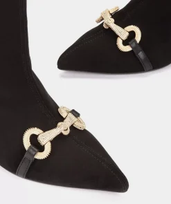 Chaussure Pedro Miralles Bottines A Talons En Tissu Extensible Noir A Effet Daim Ante Strech Negro