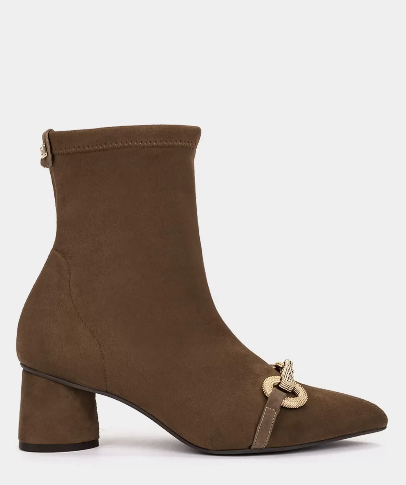 Chaussure Pedro Miralles Bottines A Talons En Tissu Stretch Effet Daim De Couleur Marron Ante Strech Tabaco
