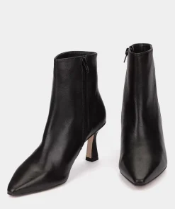 Chaussure Pedro Miralles Bottines A Talons Et Bout Pointu, Confectionnees En Cuir Beige Seta Negro