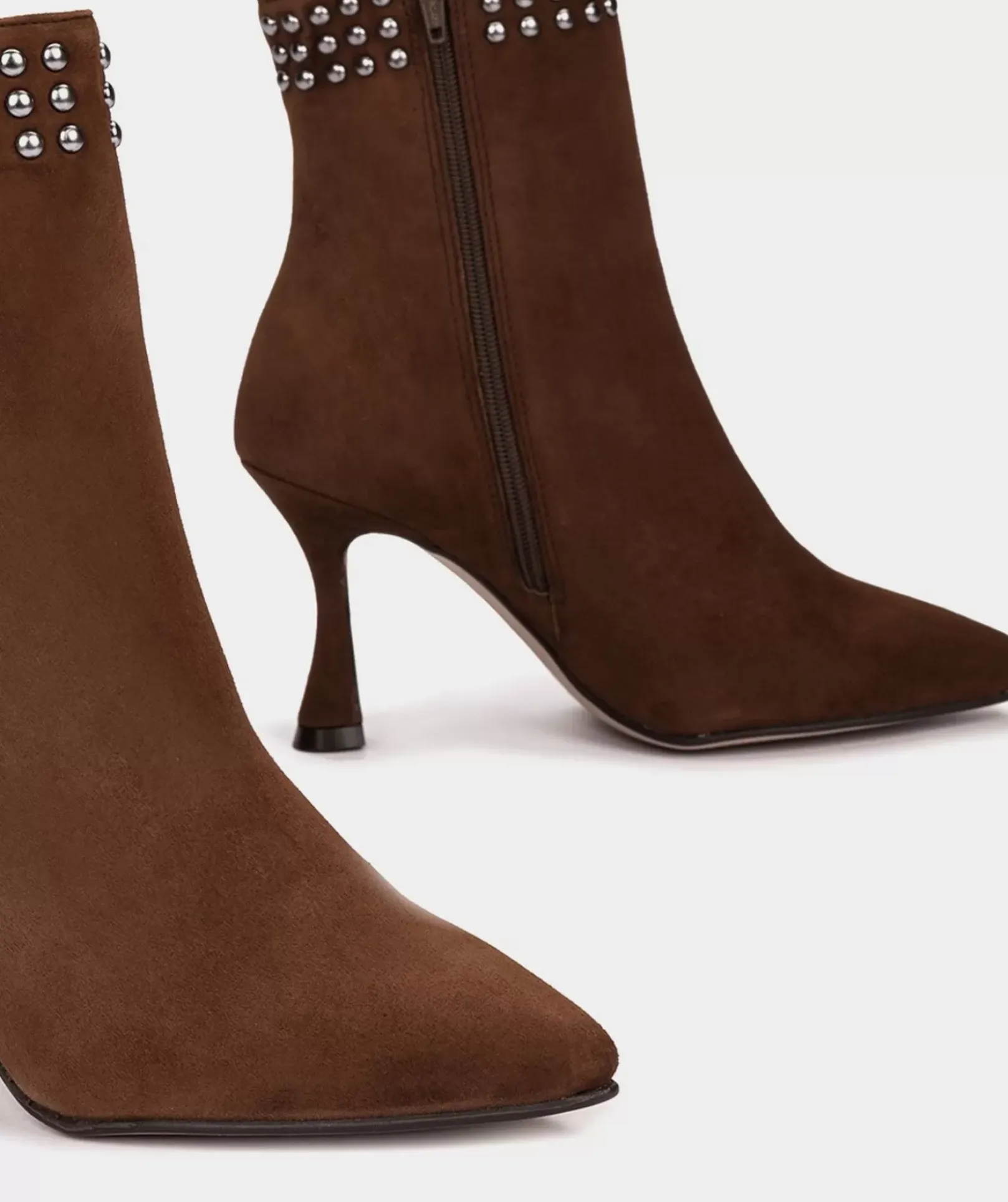 Chaussure Pedro Miralles Bottines A Talons Hauts En Daim Marron Amalfi Tabac