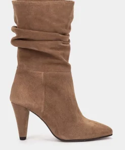 Chaussure Pedro Miralles Bottines A Talons Mi-Mollet En Cuir Noir Velour Birra