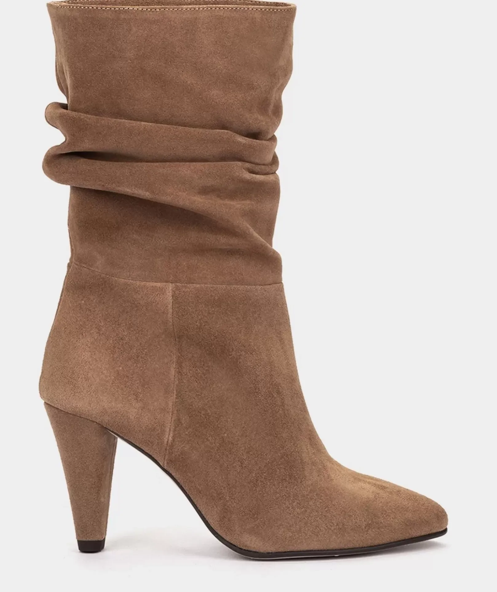 Chaussure Pedro Miralles Bottines A Talons Mi-Mollet En Cuir Noir Velour Birra