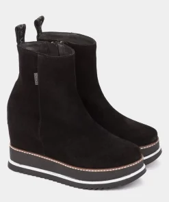 Chaussure Pedro Miralles Bottines Compensees Avec Plateforme En Daim Mars Napa Negro