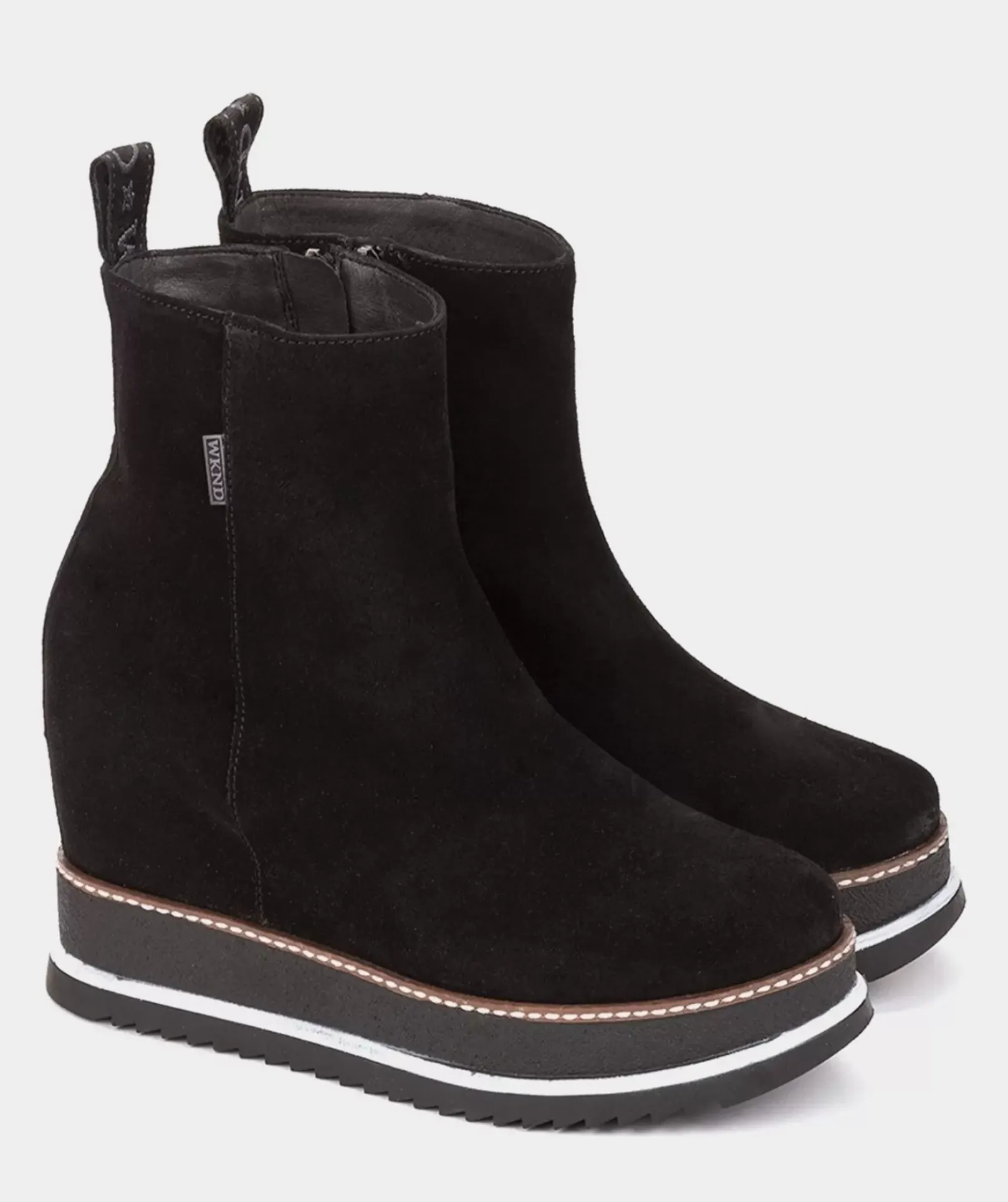 Chaussure Pedro Miralles Bottines Compensees Avec Plateforme En Daim Velour Negro