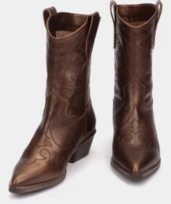 Chaussure Pedro Miralles Bottines Cowboy En Cuir Nacar Bronce