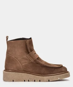 Chaussure Pedro Miralles Bottines En Croute De Cuir Marron Velour Pompei