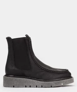 Chaussure Pedro Miralles Bottines En Cuir Avec Cotes Elastiques En Noir Nucleo Negro