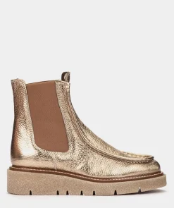 Chaussure Pedro Miralles Bottines En Cuir Avec Cotes Elastiques De Couleur Platine Nucleo Metal Platino
