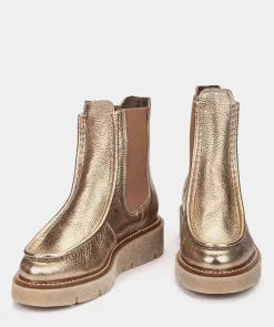 Chaussure Pedro Miralles Bottines En Cuir Avec Cotes Elastiques De Couleur Platine Nucleo Metal Platino