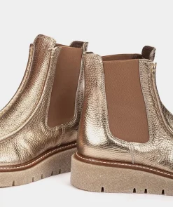 Chaussure Pedro Miralles Bottines En Cuir Avec Cotes Elastiques De Couleur Platine Nucleo Metal Platino