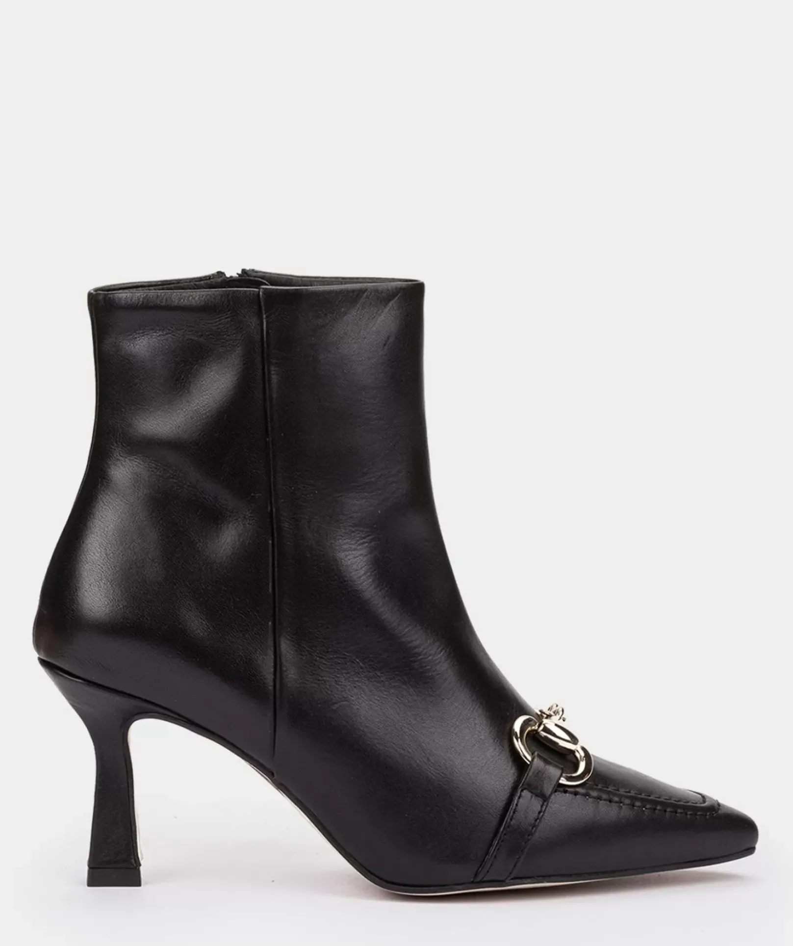 Chaussure Pedro Miralles Bottines En Cuir Avec Talon Et Embellissement Seta Negro