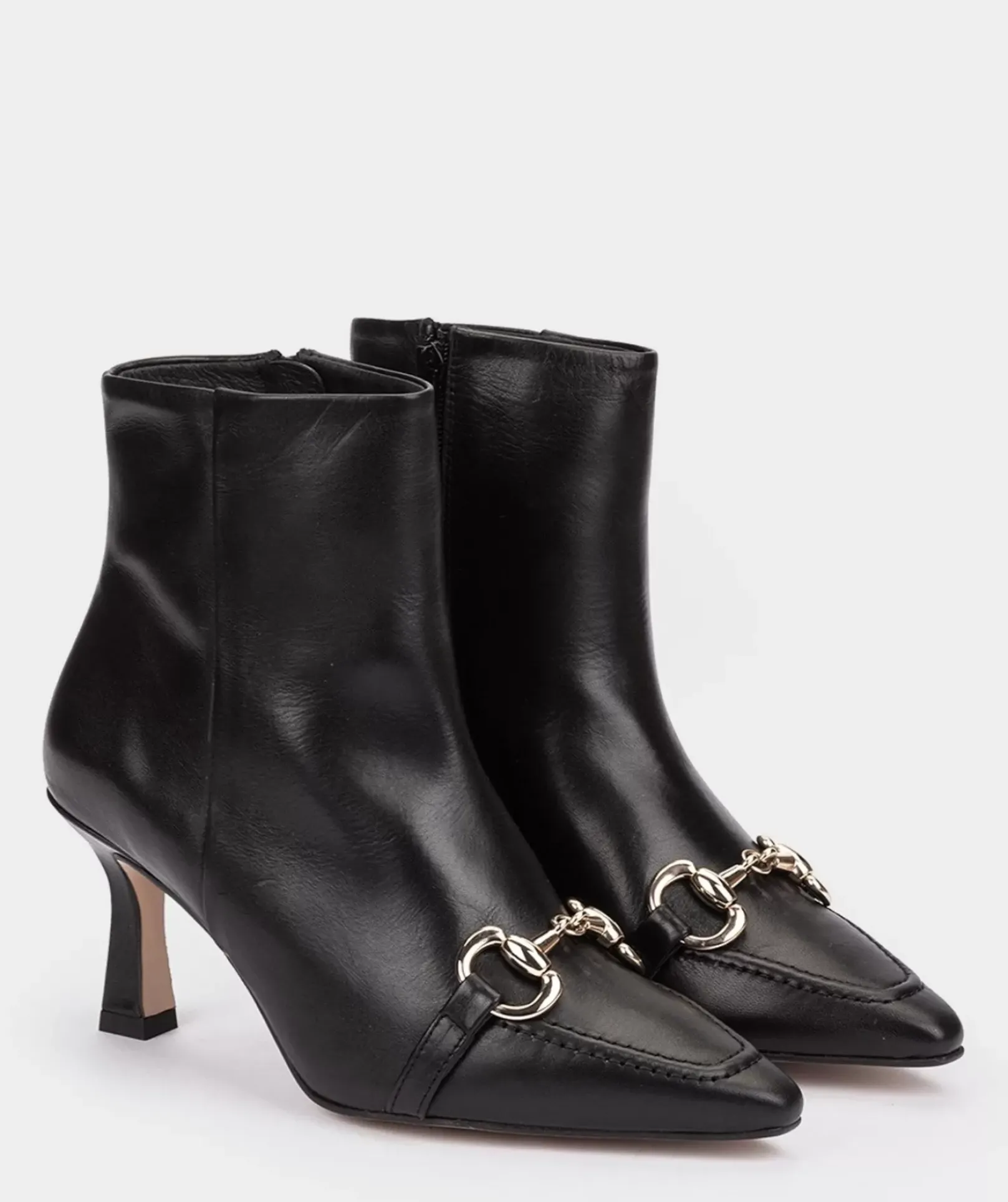 Chaussure Pedro Miralles Bottines En Cuir Avec Talon Et Embellissement Seta Negro